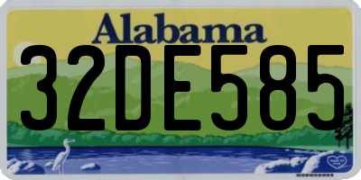 AL license plate 32DE585