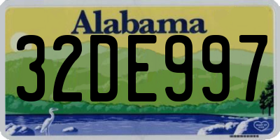 AL license plate 32DE997