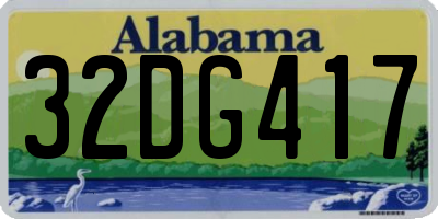 AL license plate 32DG417