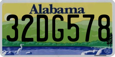 AL license plate 32DG578