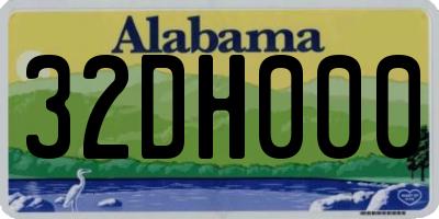 AL license plate 32DH000