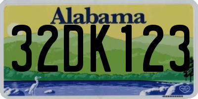 AL license plate 32DK123