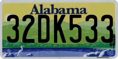 AL license plate 32DK533