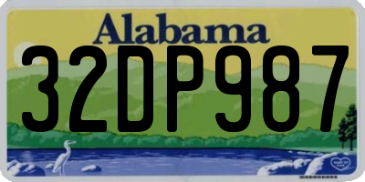 AL license plate 32DP987