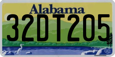 AL license plate 32DT205