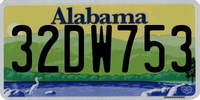 AL license plate 32DW753
