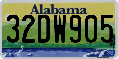 AL license plate 32DW905