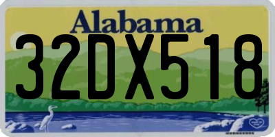 AL license plate 32DX518