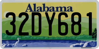 AL license plate 32DY681