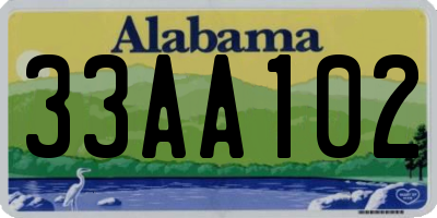 AL license plate 33AA102