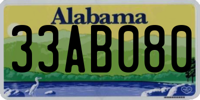 AL license plate 33AB080