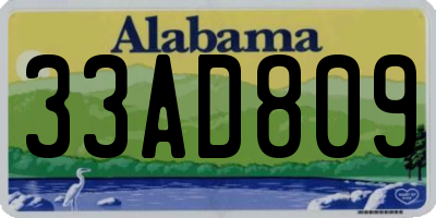 AL license plate 33AD809