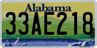 AL license plate 33AE218