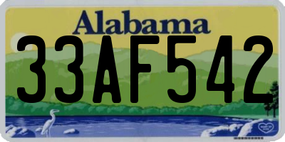 AL license plate 33AF542