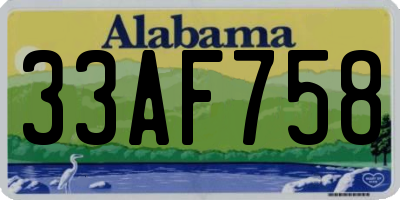 AL license plate 33AF758