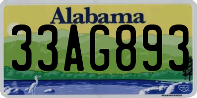 AL license plate 33AG893