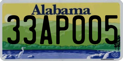 AL license plate 33AP005