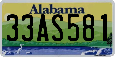 AL license plate 33AS581