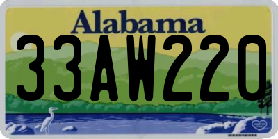 AL license plate 33AW220