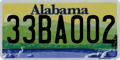 AL license plate 33BA002