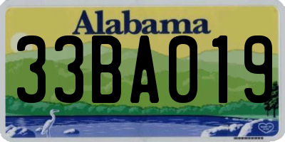 AL license plate 33BA019