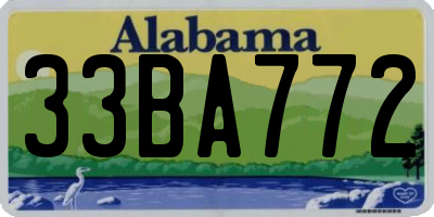 AL license plate 33BA772