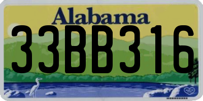 AL license plate 33BB316