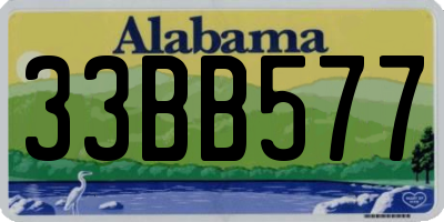AL license plate 33BB577