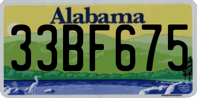 AL license plate 33BF675