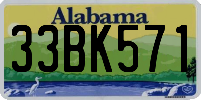 AL license plate 33BK571