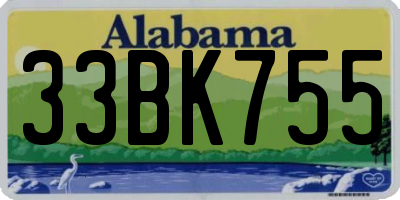 AL license plate 33BK755