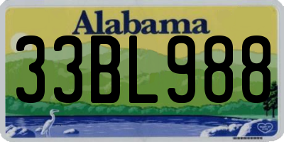 AL license plate 33BL988