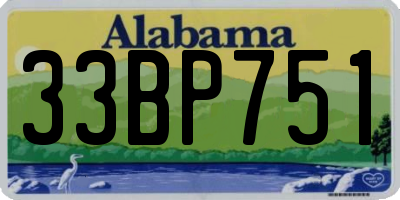 AL license plate 33BP751