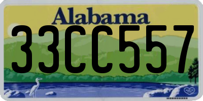 AL license plate 33CC557