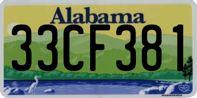 AL license plate 33CF381
