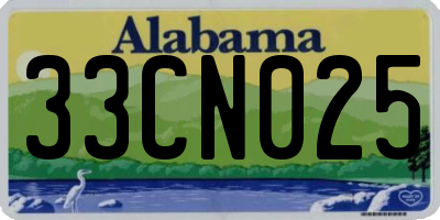 AL license plate 33CN025
