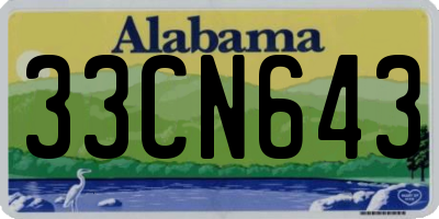AL license plate 33CN643