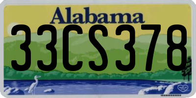 AL license plate 33CS378
