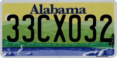 AL license plate 33CX032