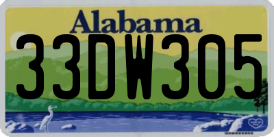 AL license plate 33DW305