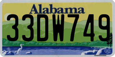 AL license plate 33DW749