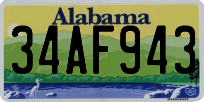 AL license plate 34AF943