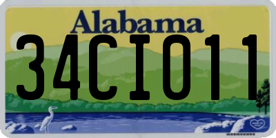 AL license plate 34CI011