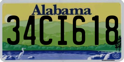 AL license plate 34CI618