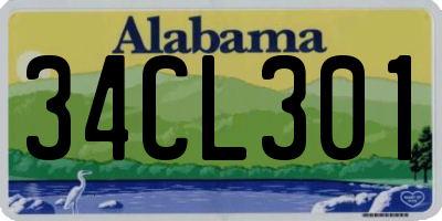 AL license plate 34CL301