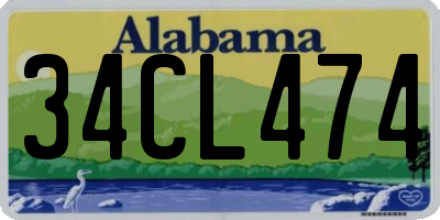 AL license plate 34CL474
