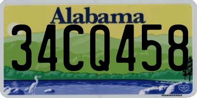 AL license plate 34CQ458
