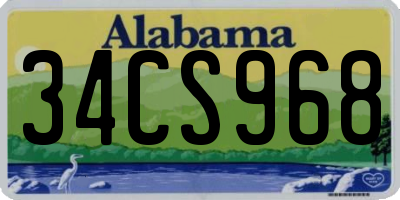 AL license plate 34CS968