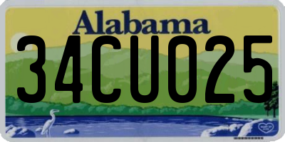 AL license plate 34CU025