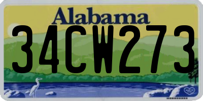AL license plate 34CW273